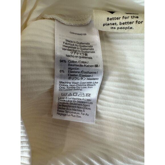 Madewell White Square Neck Casual Stretch Crop Tee Ribbed NWT Small - Picture 5 of 7